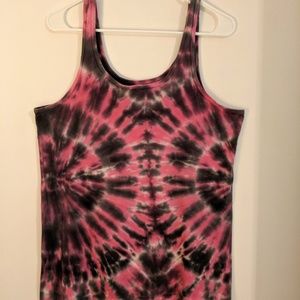 Stranded ⭐ Tie Dyed Pink Black Mod Tank Top XL